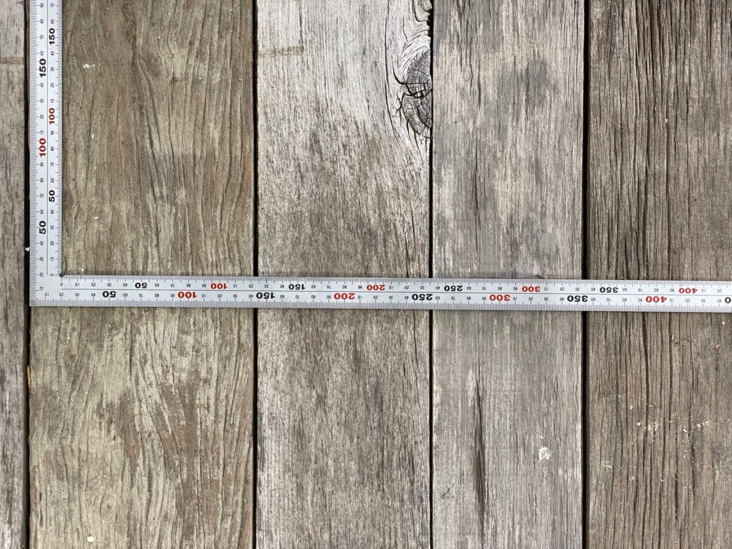 はしけ板古材 ラスティックグレード クリア塗装仕上/サンディング加工 厚15-20mm 幅100-120mm 長さ1900-1930mm