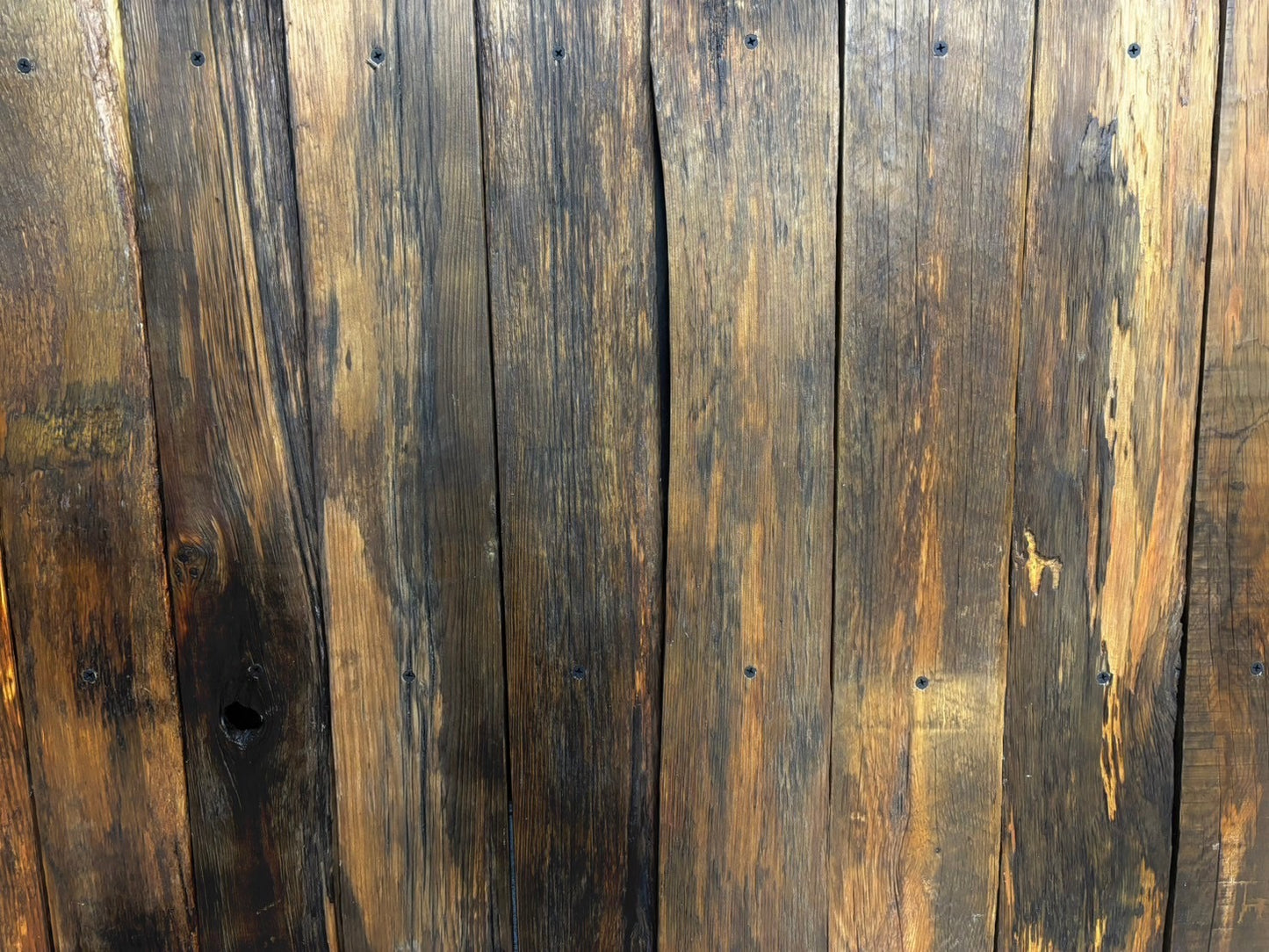 はしけ板古材 ラスティックグレード クリア塗装仕上/サンディング加工 厚15-20mm 幅100-120mm 長さ1900-1930mm
