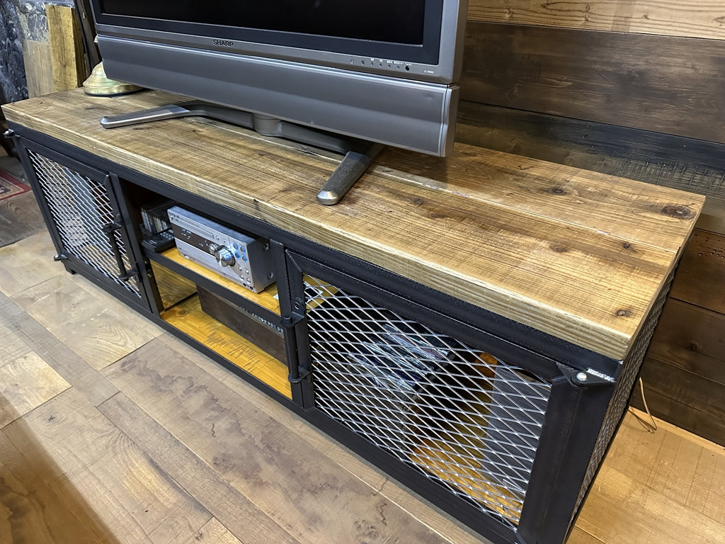 アイアンフレームと古材のテレビ台・ローボード(完成品) 長さ1,500mm