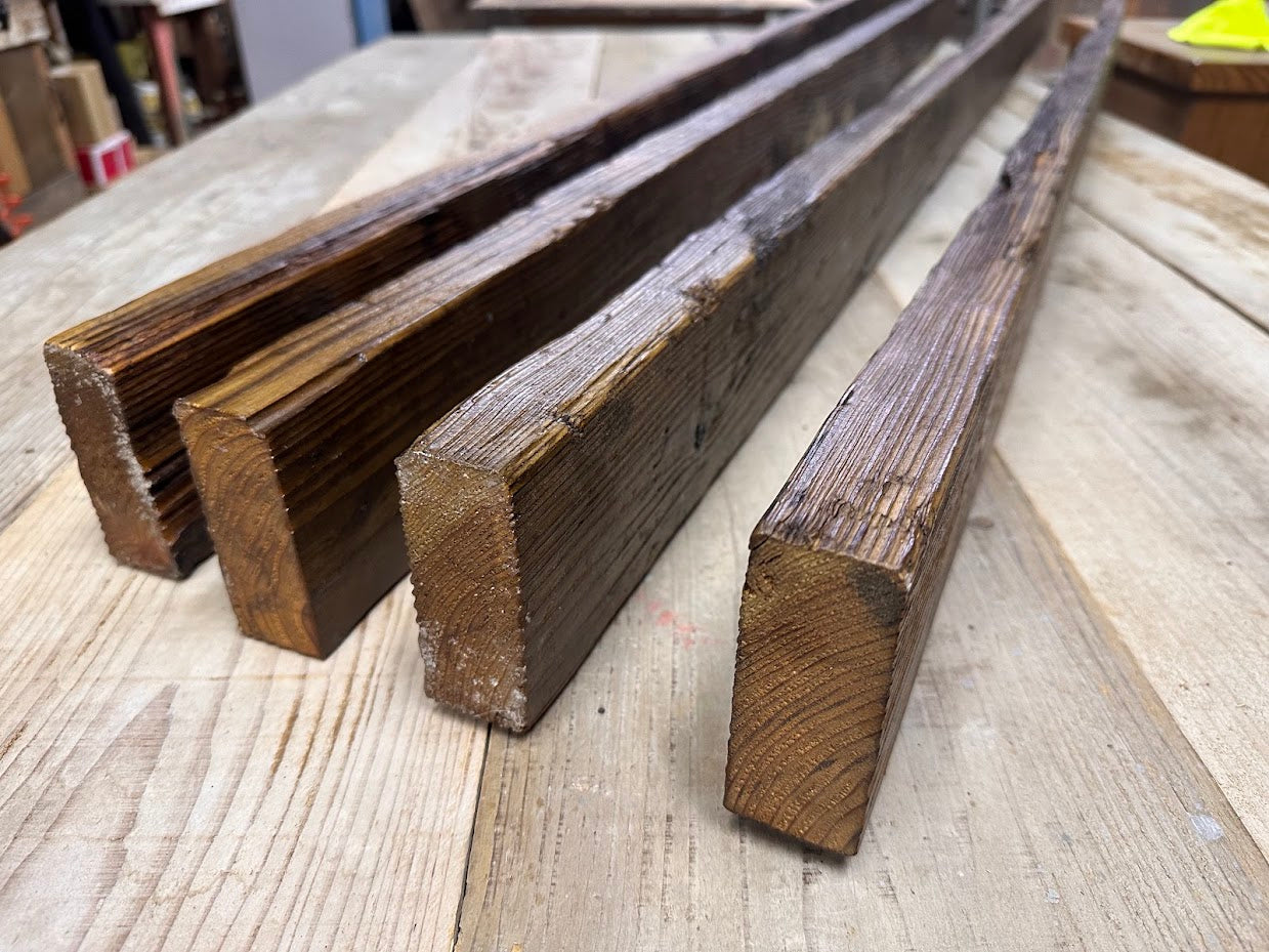 古材足場板　2x4x6F　ラスティックグレード　加工塗装品　厚35mm　幅89mm　長さ1970mm