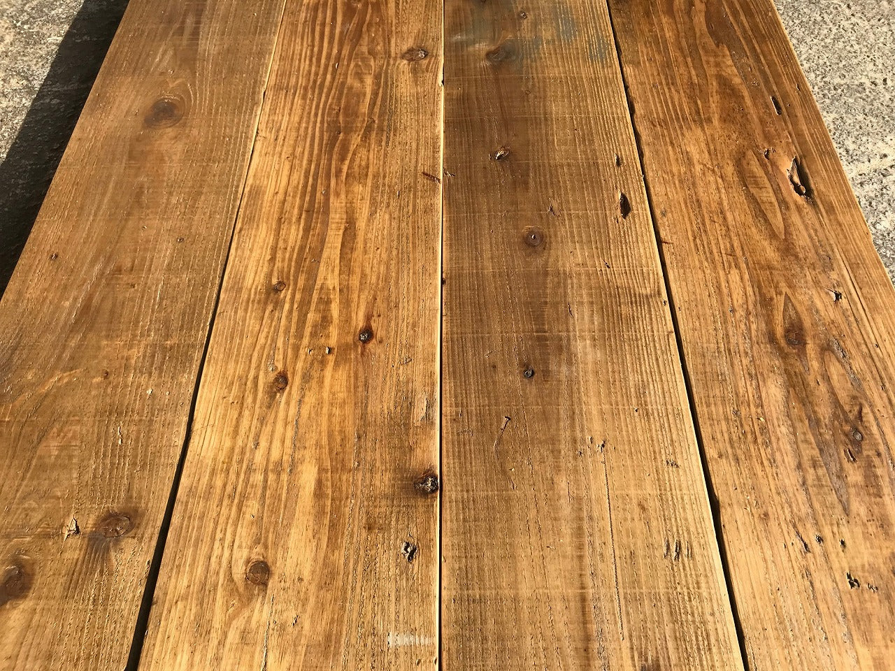 不燃古材足場板　サンディング加工 クリア塗装 不燃加工　厚15mm　幅190mm　長さ1,900mm